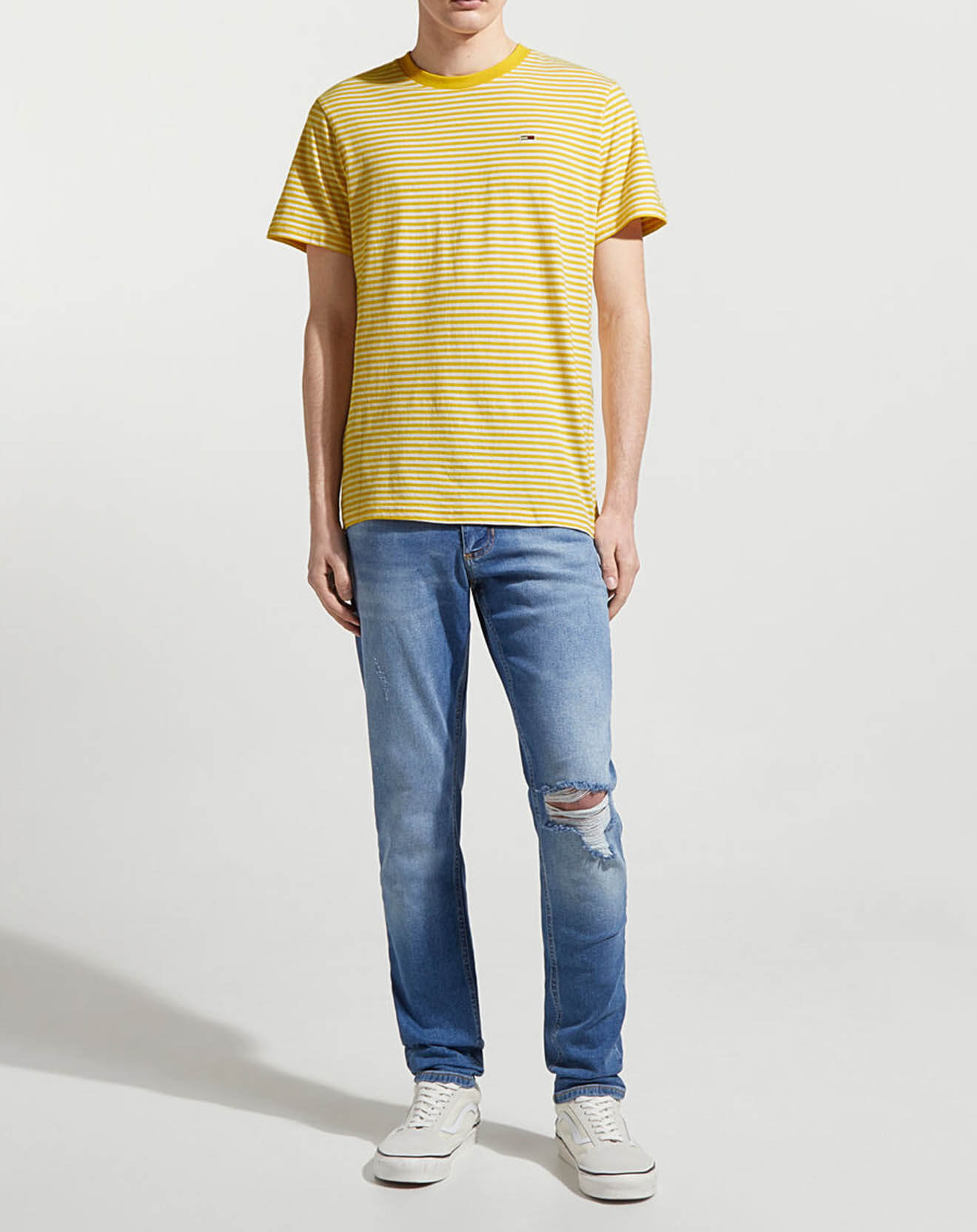 Tommy Jeans T-Shirt Classics rayé jaune/blanc