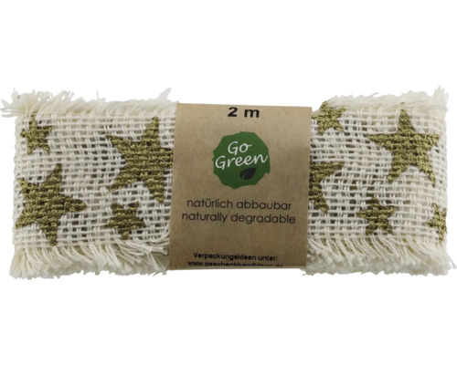 Cadeaulint 2 m 40 mm sterren beige