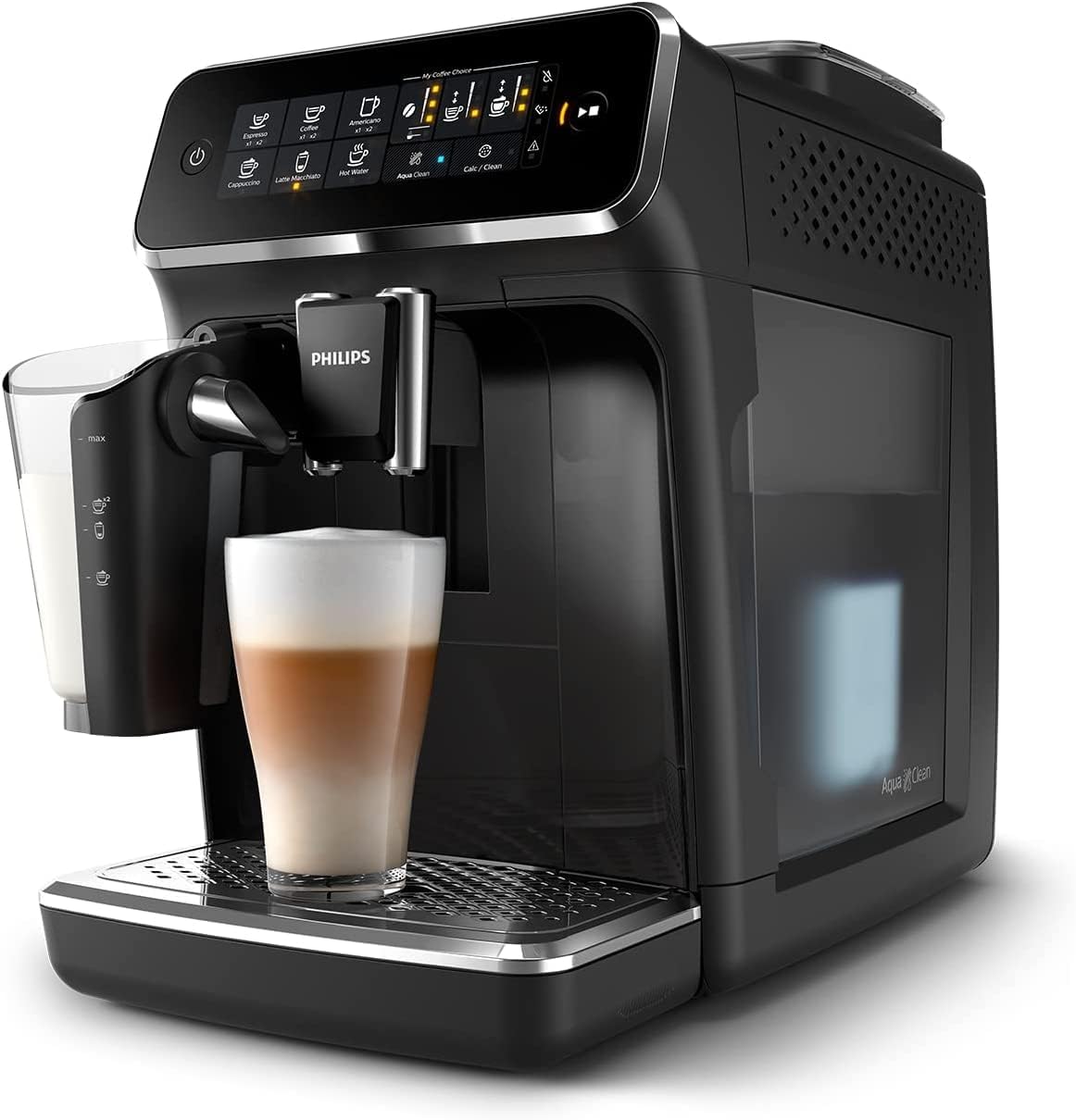 Máquina de café expresso totalmente automática PHILIPS Série 3200 - Espumador de leite LatteGo, 5 variedades de café, visor tátil intuitivo, preta (EP3241/54)