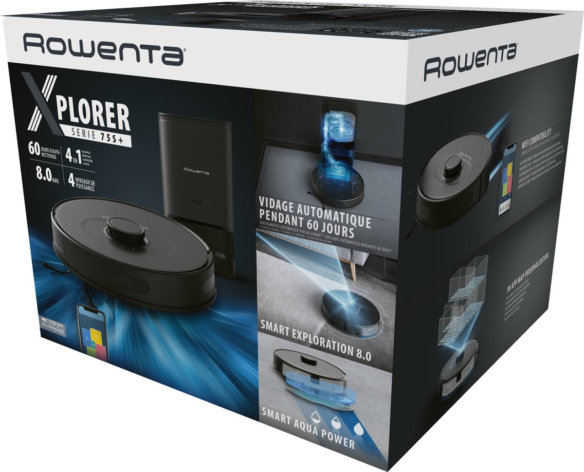 Rowenta X-Plorer Serie 75S+ Robotstofzuiger met Leeg- en oplaadstation