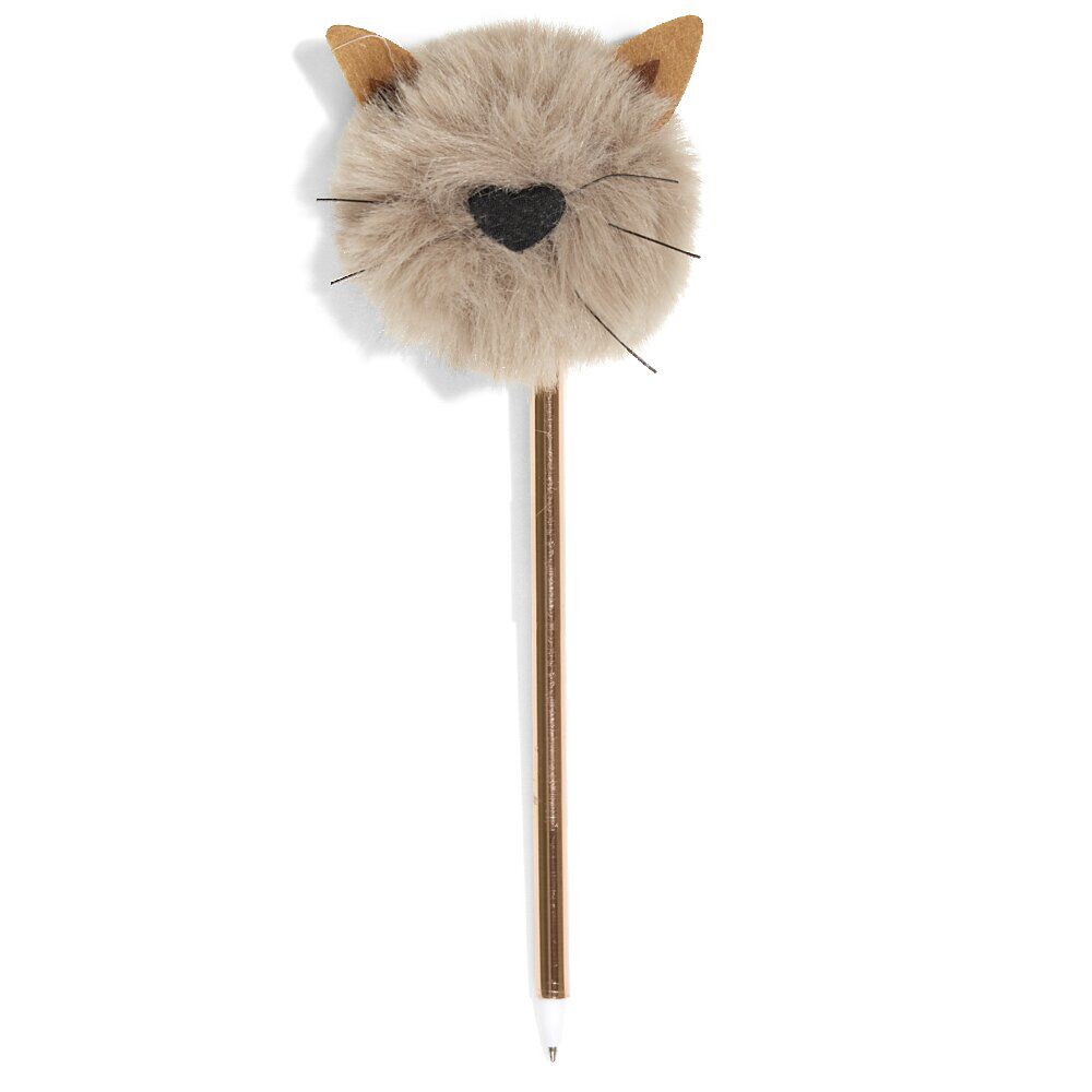 Stylo chat pompon - 3 coloris