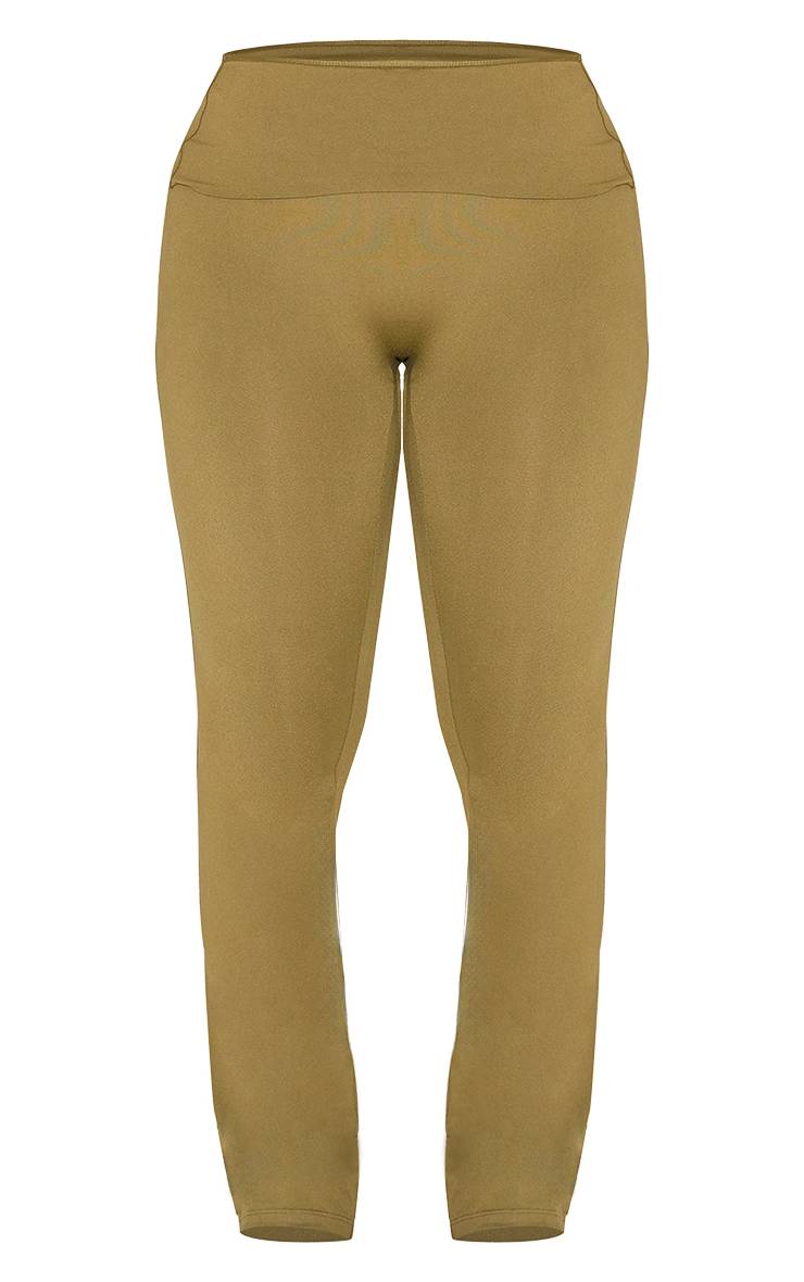 Vert Olive Pantalon Évasé Taille Haute Sculptante À Revers Shape