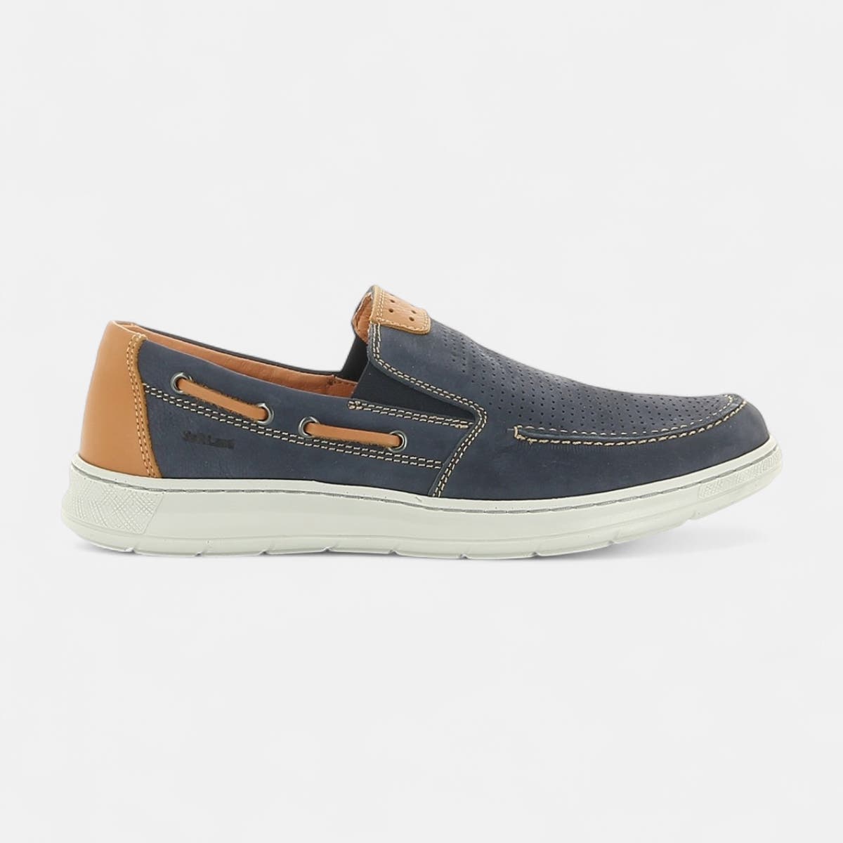 Mocassins pieds sensibles Homme en cuir bleu marine
