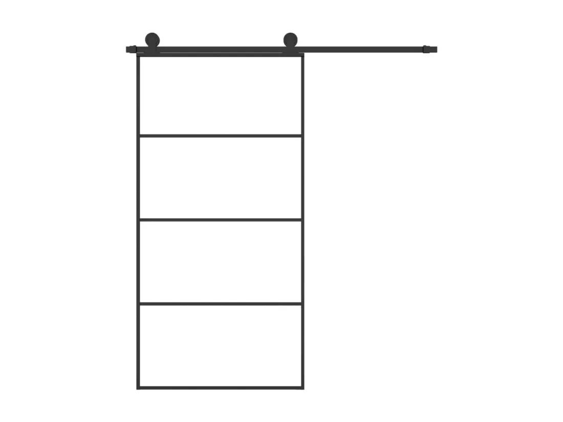 Porte coulissante et kit de quincaillerie 102,5x205cm Verre ESG