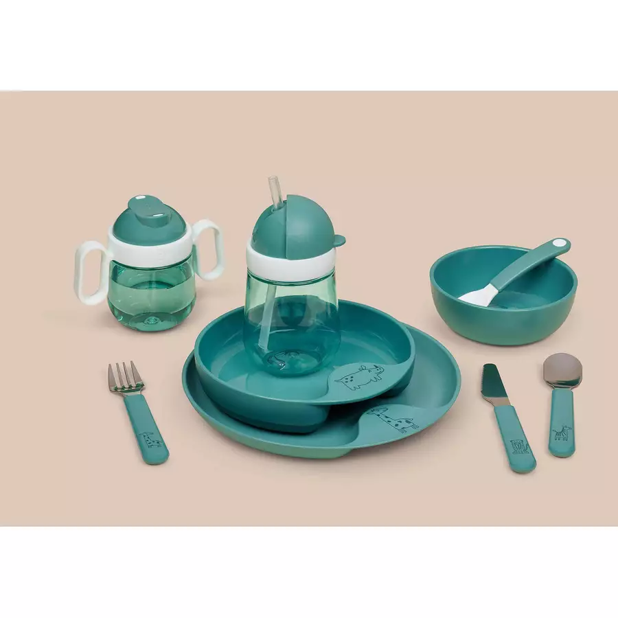 Mepal Kinderschale mit Fütterlöffel Mio 3er Set türkis