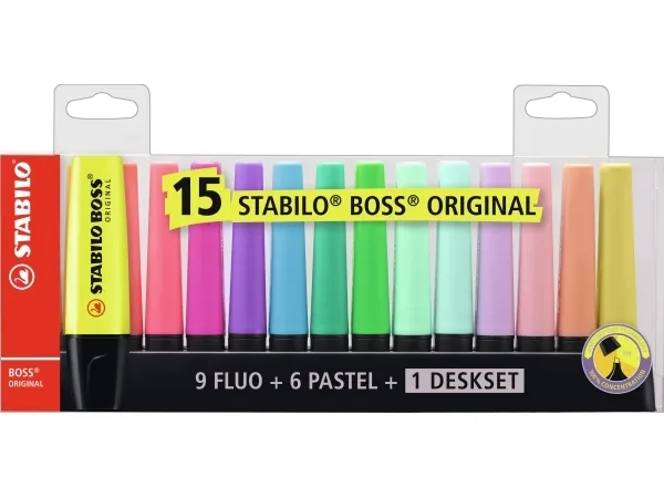 Stabilo Boss® Original med 15 stk. ass. farver