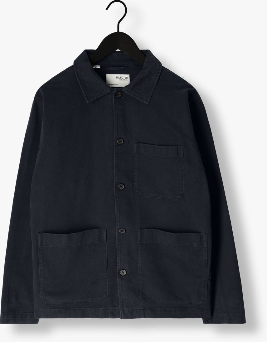 SELECTED HOMME donkerblauwe selected homme overshirt slhloosetony-twill overshirt w noos