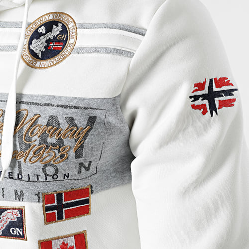 Sweat Zippé Capuche Garadock Blanc