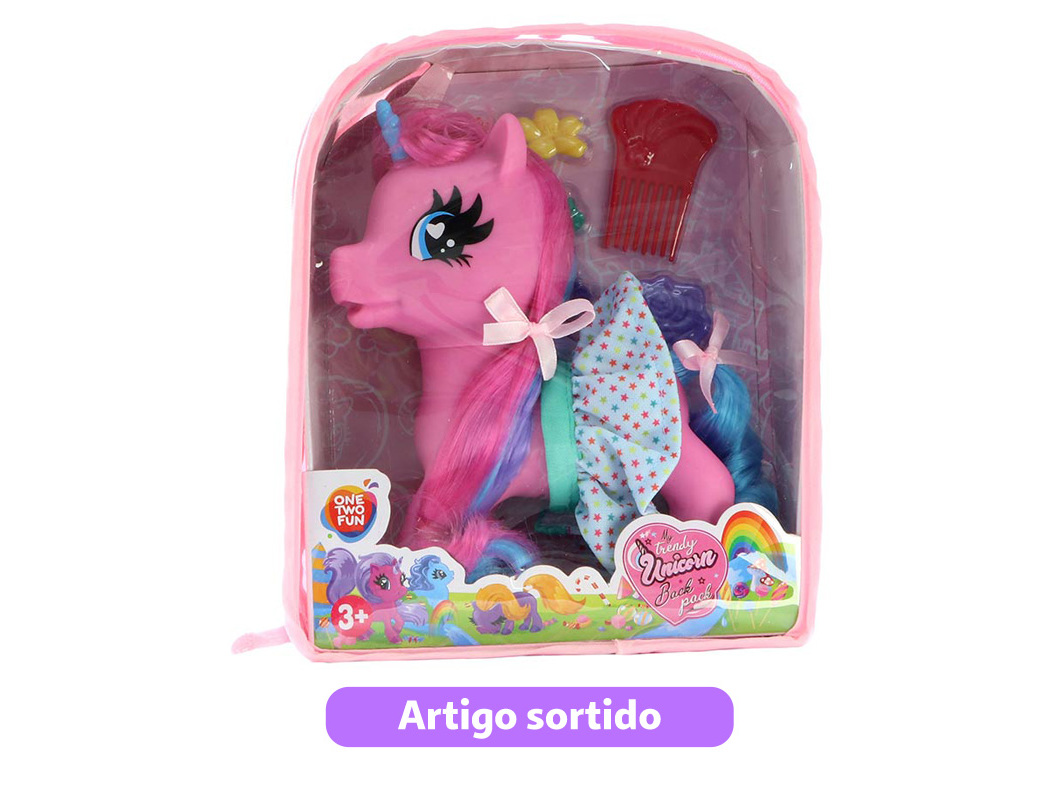 MOCHILA COM UNICÓRNIO E ACESSÓRIOS ONE TWO FUN MODELOS SORTIDOS