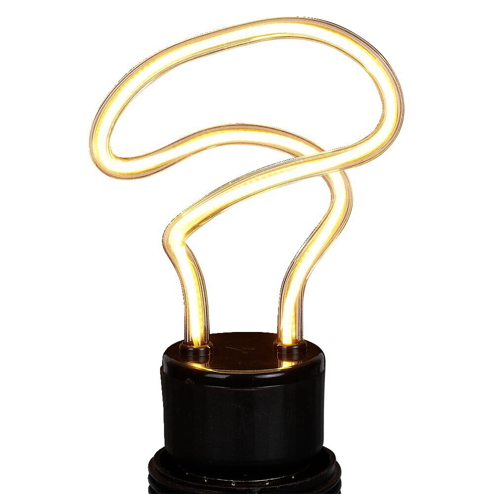 Ampoule LED E27 néon forme torsade jaune