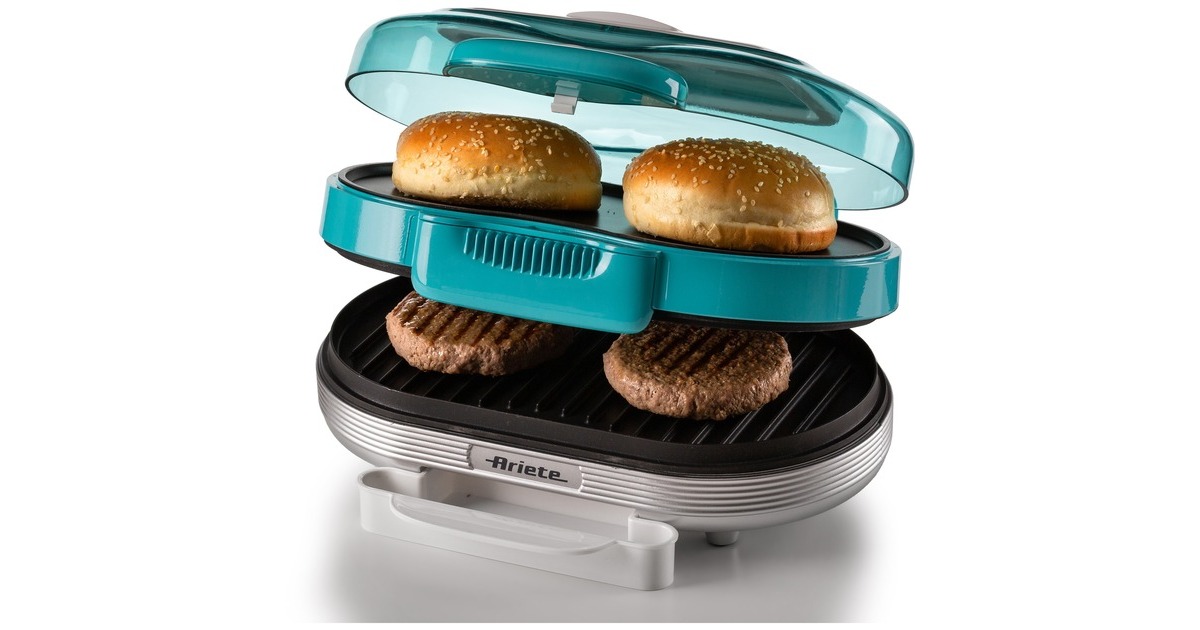 ArieteParty Time Hamburger maker 0205/01 elektrische bakplaat  (Lichtblauw/wit)