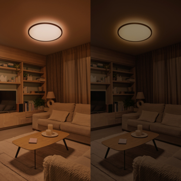 Philips plafondlamp Valen zwart 16W met afstandsbediening dimbaar