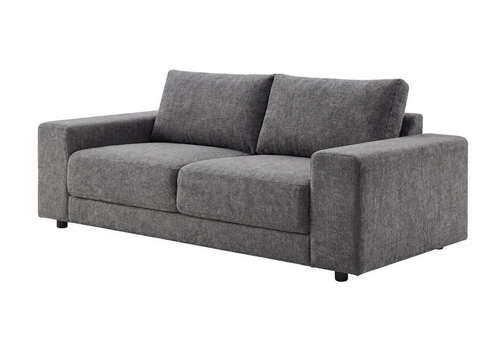 Großes Sofa LOFT 210cm grau Vogue Velours Samt 3-Sitzer Couch Taschenfederkern