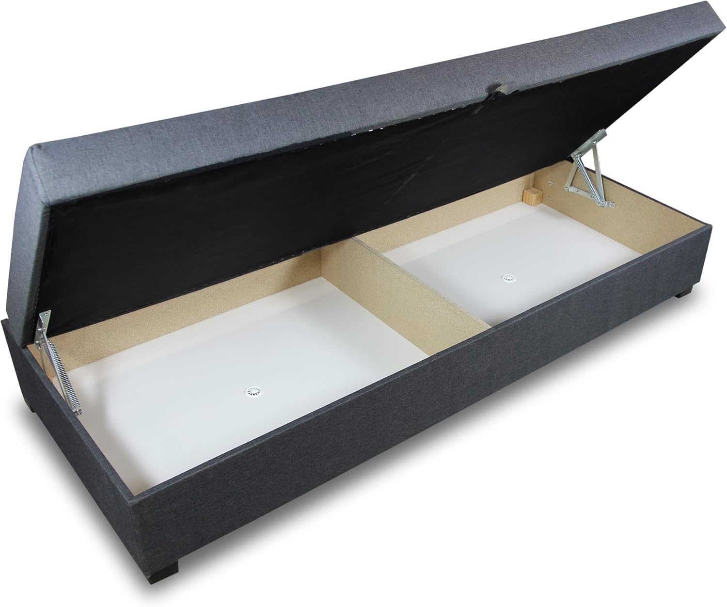 Einzelbett Misti - Sofa mit Bettkasten, Schlafsofa, Bettsofa, Farbauswahl, Bettgestell, Komfortbett, Bett für Jugendzimmer, Schlafmöbel (Grau (Lux 05))