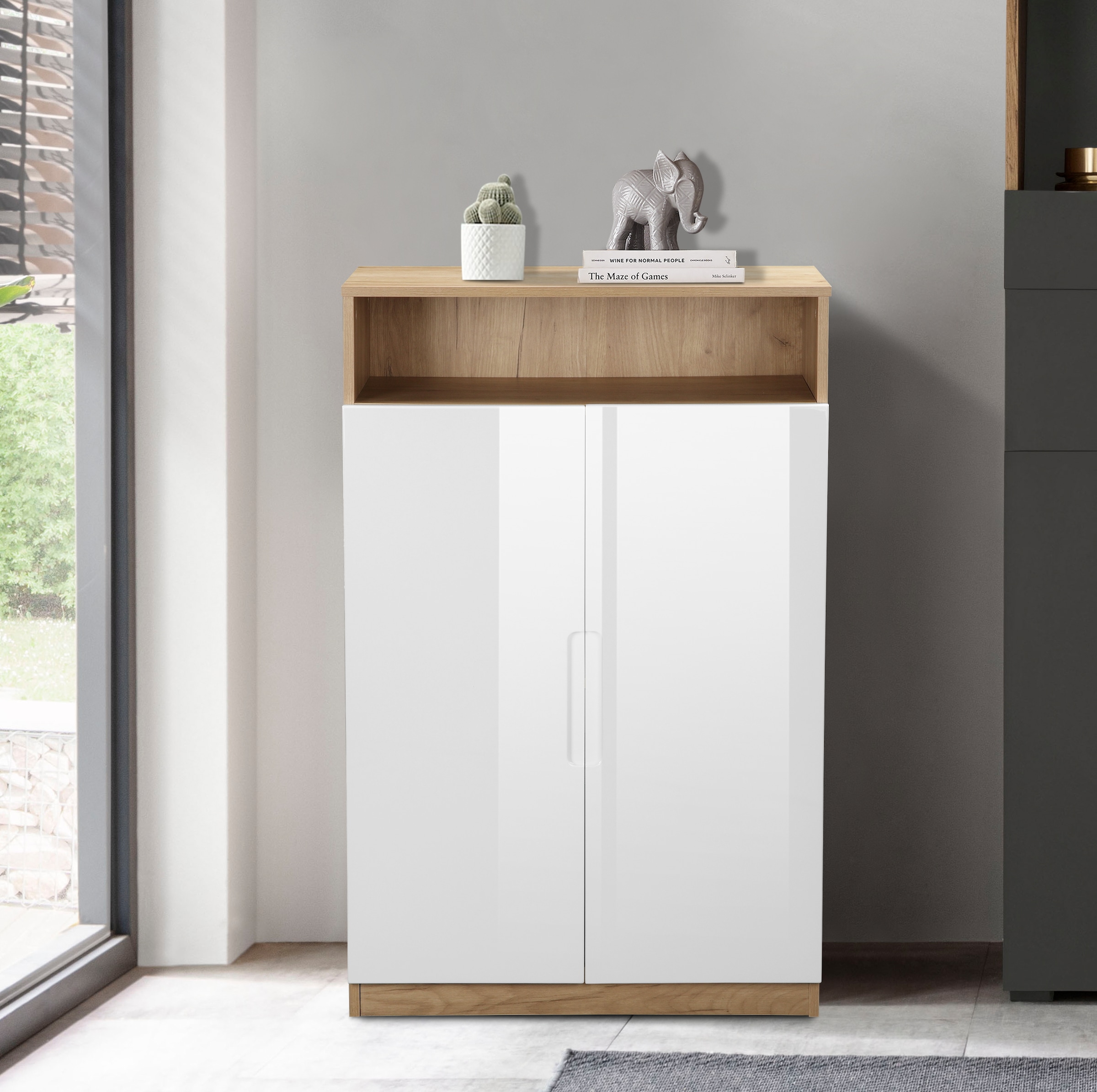 andas Aktenschrank »Lund« mit Griffmulden & Hochglanzfronten, Aktenordnerhöhe, Breite 70 cm