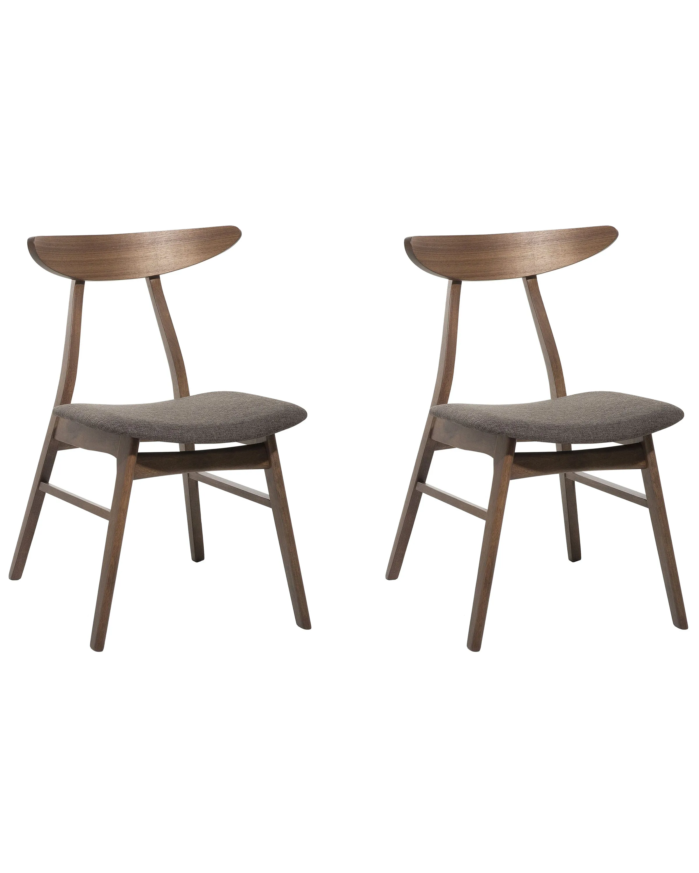 Set van 2 eetkamerstoelen LYNN Hout Donkerbruin/grijs