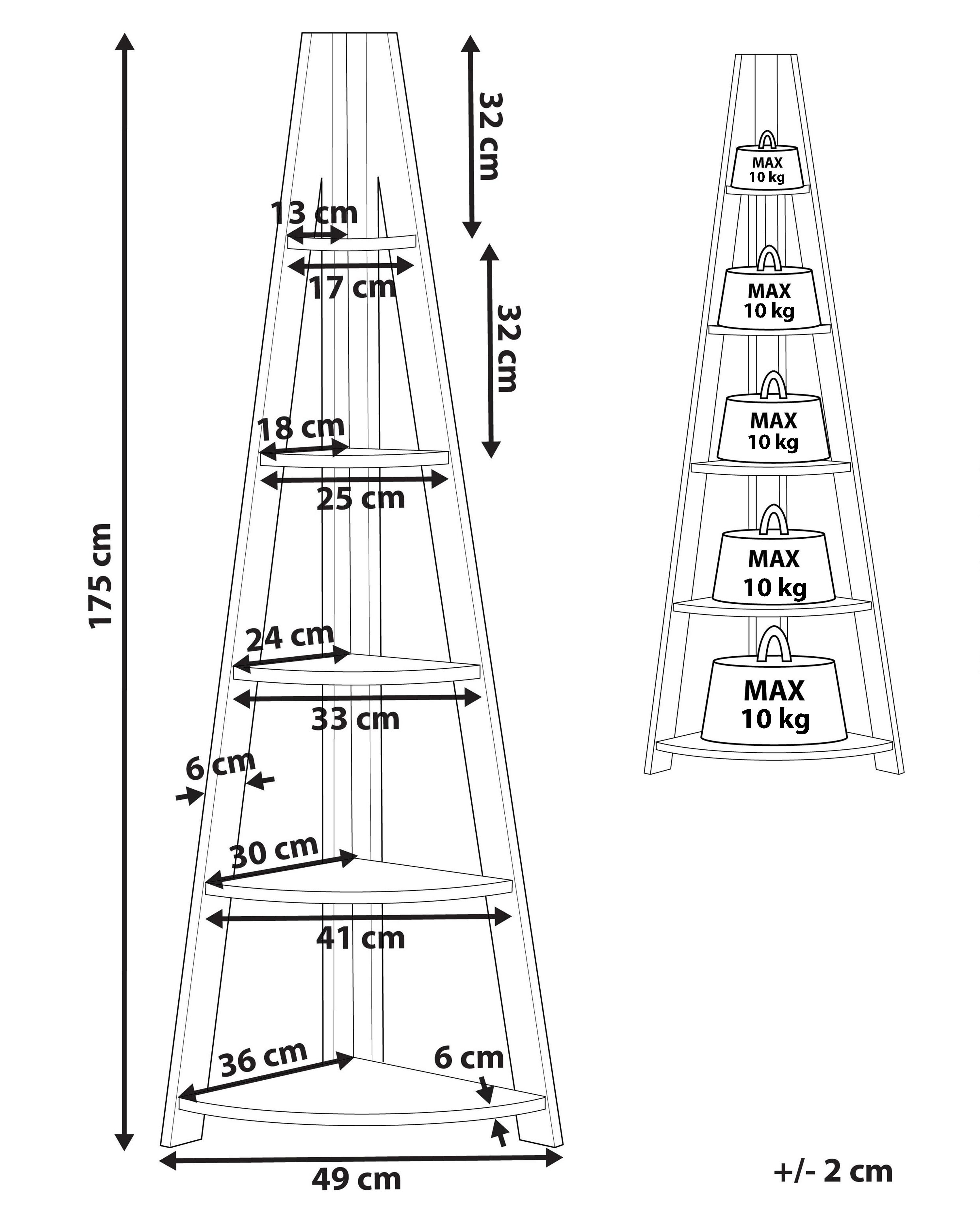Hoek boekenkast met 5 niveaus MOBILE SOLO 175 cm Bruin/wit