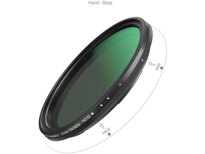 Smallrig Aufsteckbarer VND-Filter ND2-ND32 (1-5 Stop) 67mm Für mobile Filmemacher