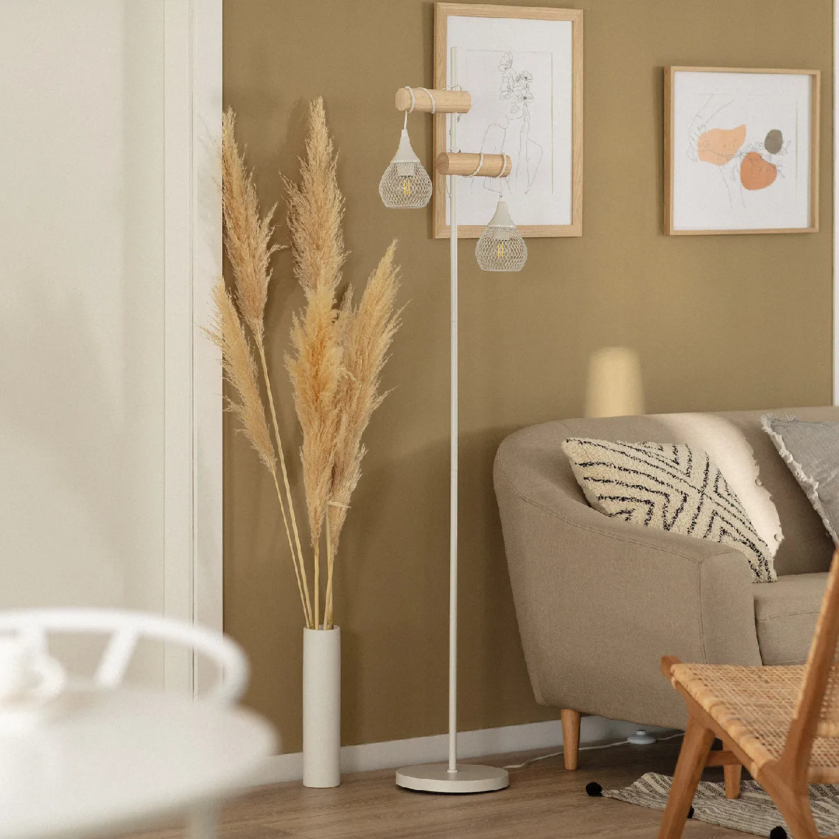 Ledkia Monah Lampadaire WiFi Blanc