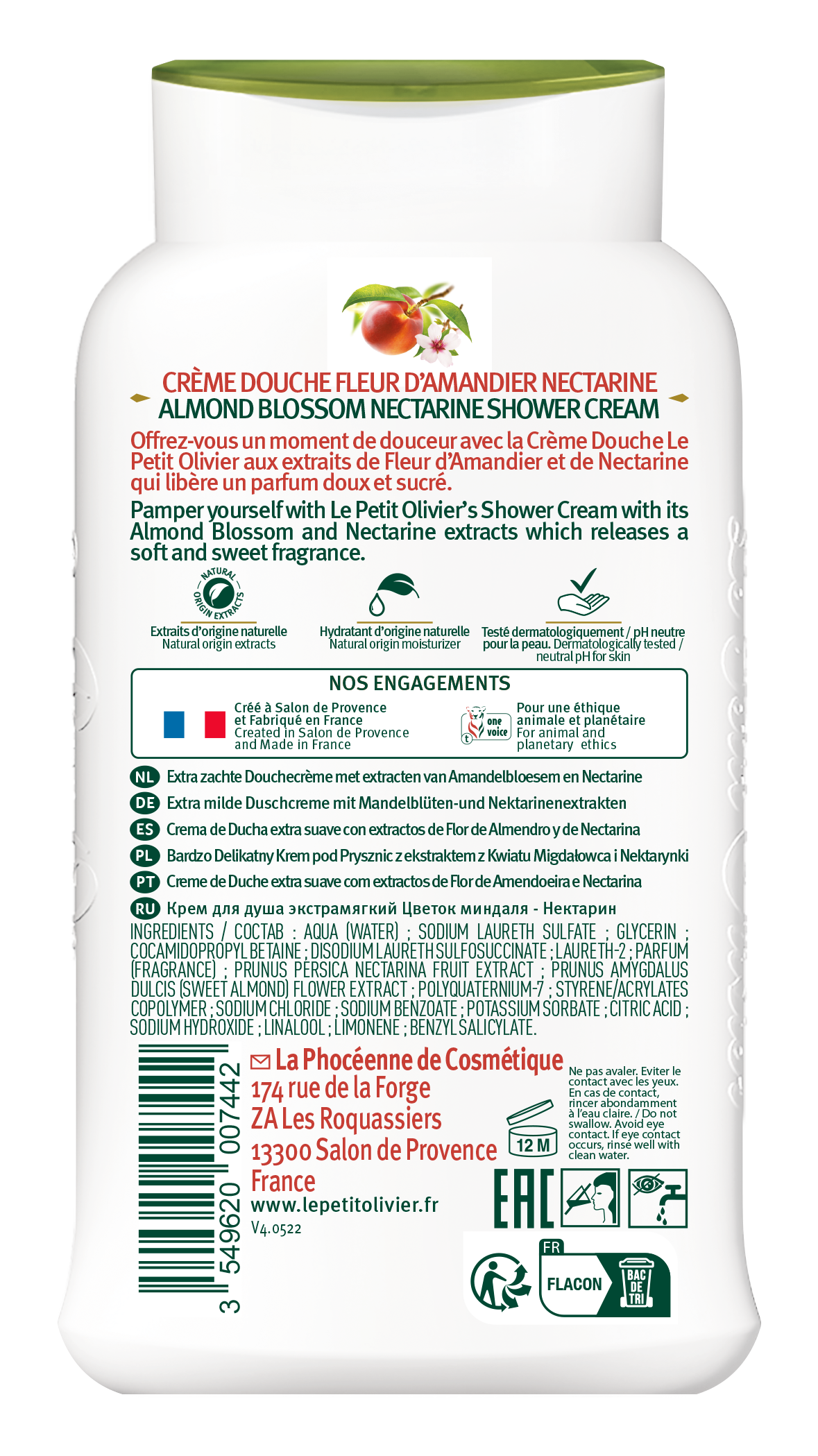 LE PETIT OLIVIER Duschcreme Mandelblüten-Nektarine Fl 250 ml