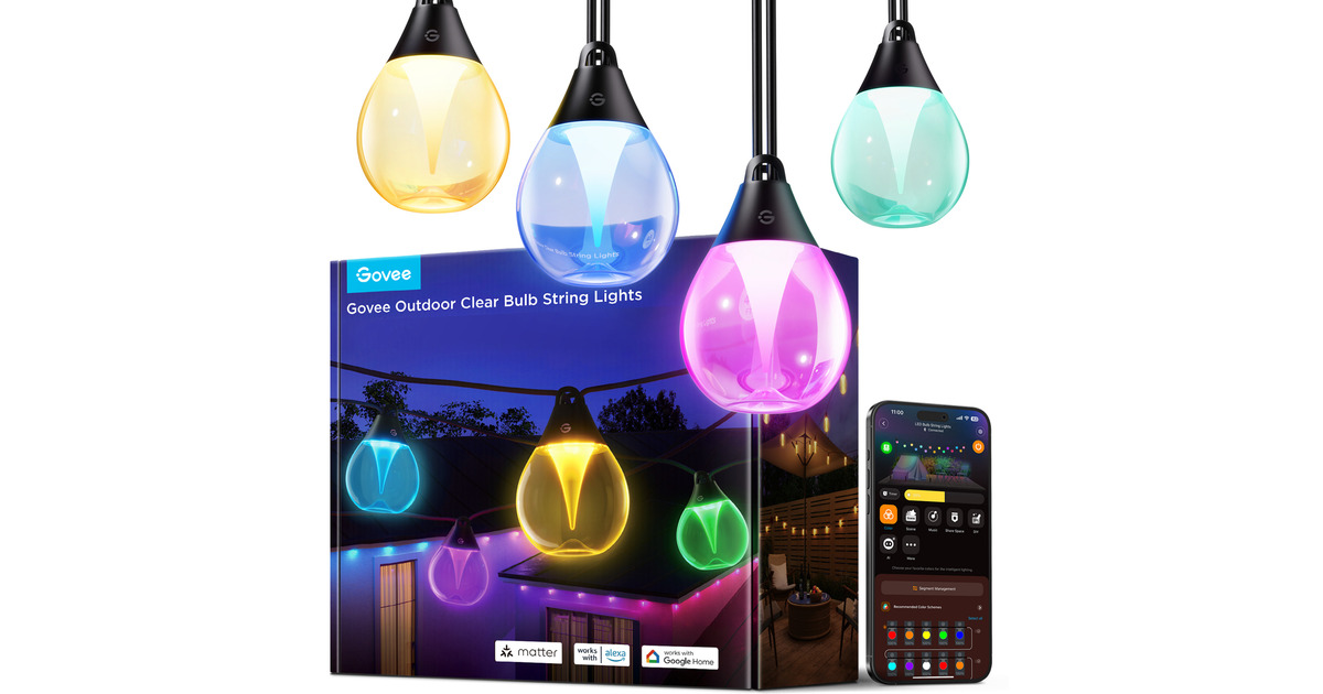 GoveeLichtslinger met helder lampen voor buiten - 1-pack verlichting  (Zwart, 15 meter)