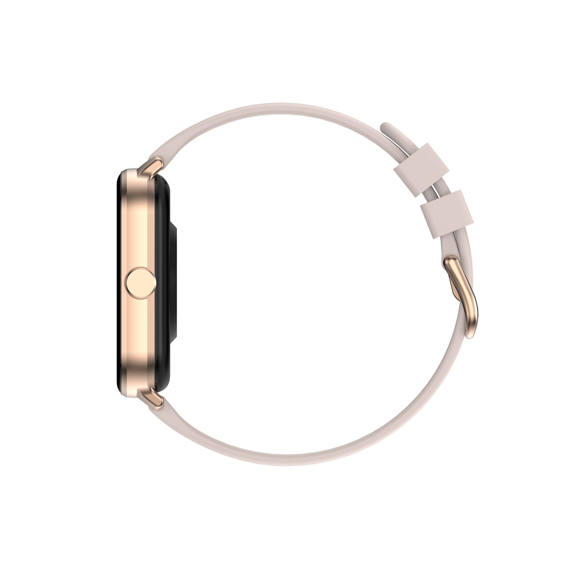 Montre SMARTY 2.0 team mixte connecté métal doré rose bracelet silicone rose