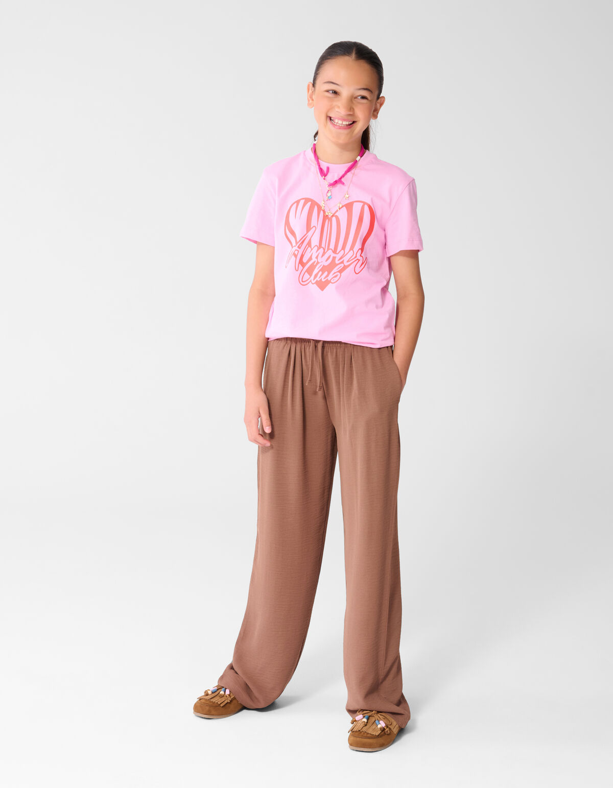 Twist Wide Leg Broek Bruin