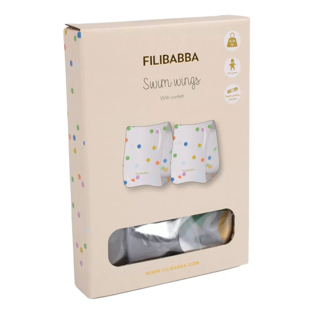 Filibabba Badevinger Alfie m. regnbuefarvet konfetti - 2 stk.