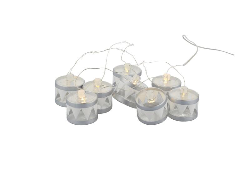 Sirius LED-Lichterkette Elly Trommel, 8 LED, 1.5 m, Silber LED Lichterkette in Trommelform