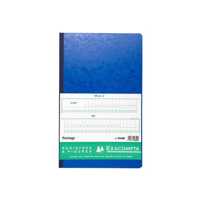 Exacompta - Registre de pointage - 40 x 24 cm - 80 pages