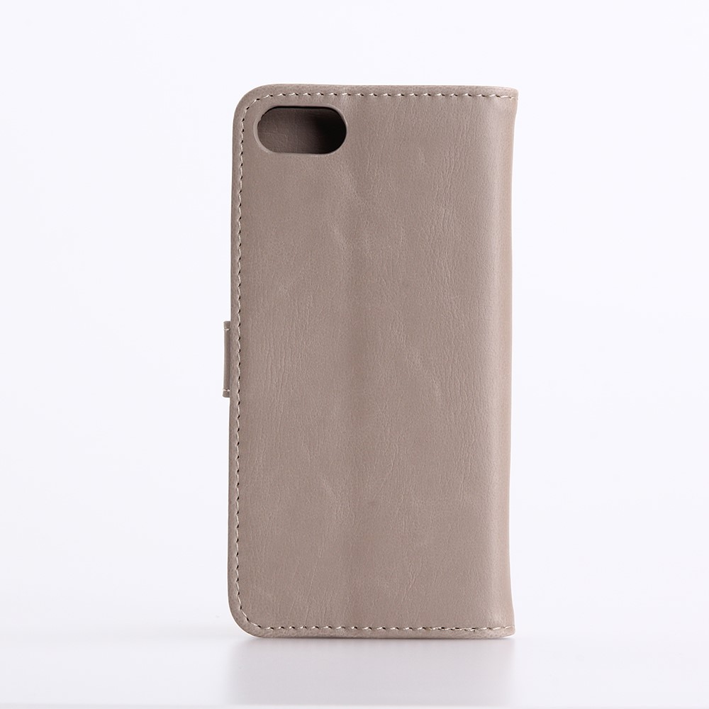 iPhone SE (2022/2020) / 8 / 7 Leder Tasche Flipcover Wallet mit Kartenfächern - Beige