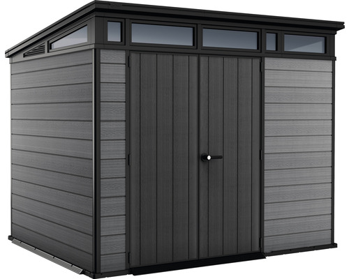 KETER Cortina 9x7 tuinhuis inclusief vloer, 279 x 218 cm, grijze houtlook