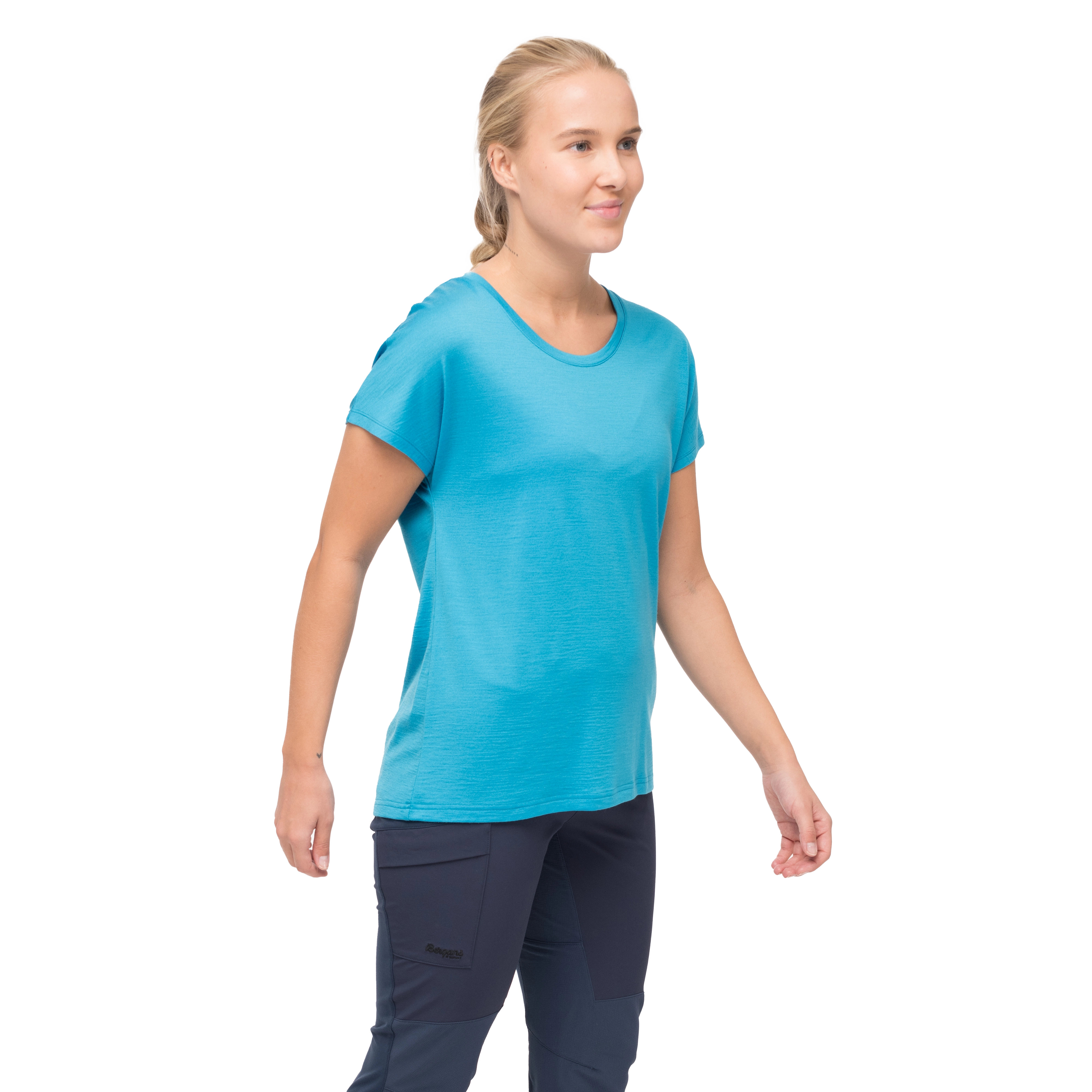 Whenever Merino Tee Women Aqua Lagoon