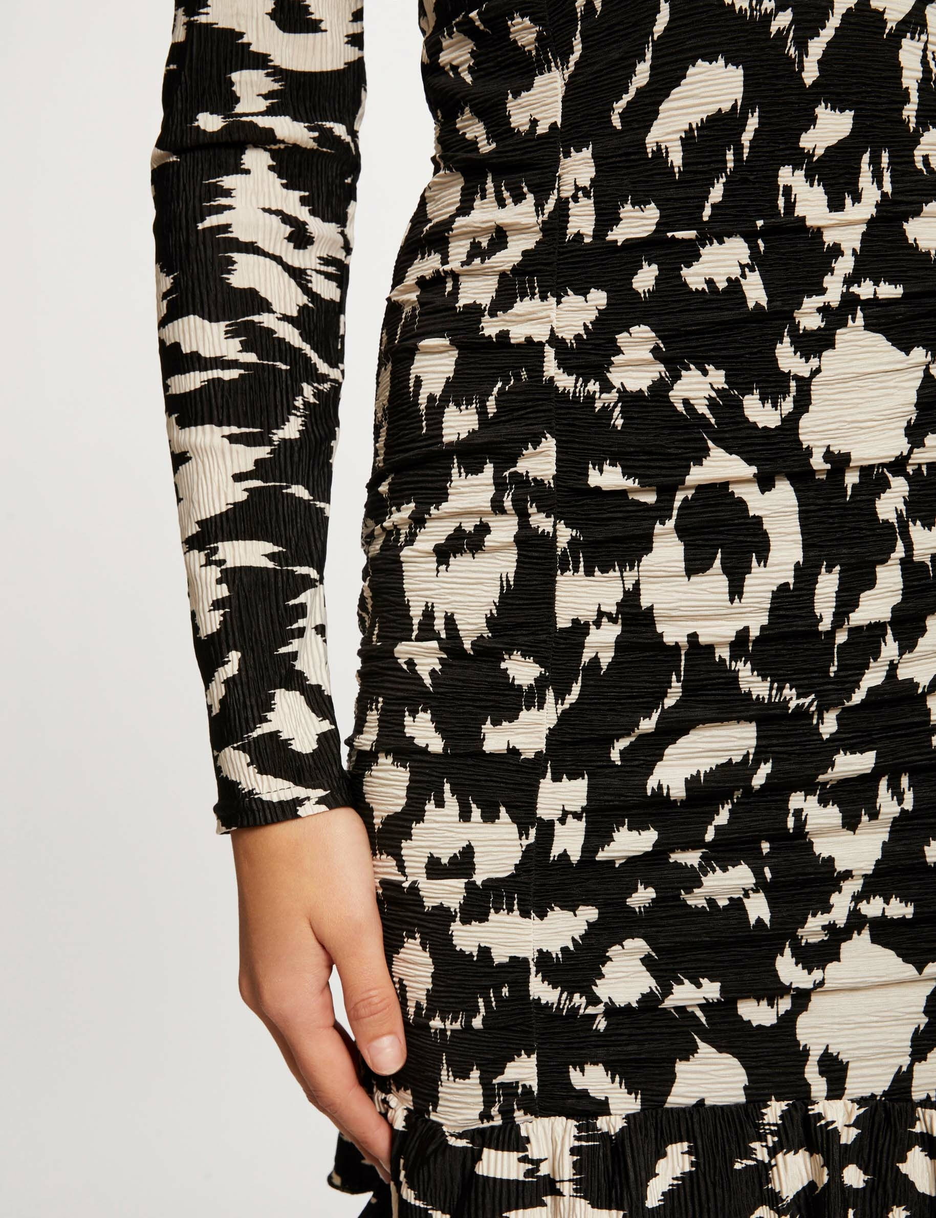 Robe ajustée froncée imprimé abstrait multico femme - multico