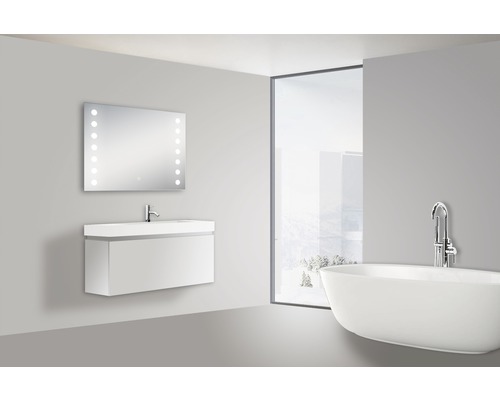 LED badkamerspiegel Zilver Hollywood 80x60 cm
