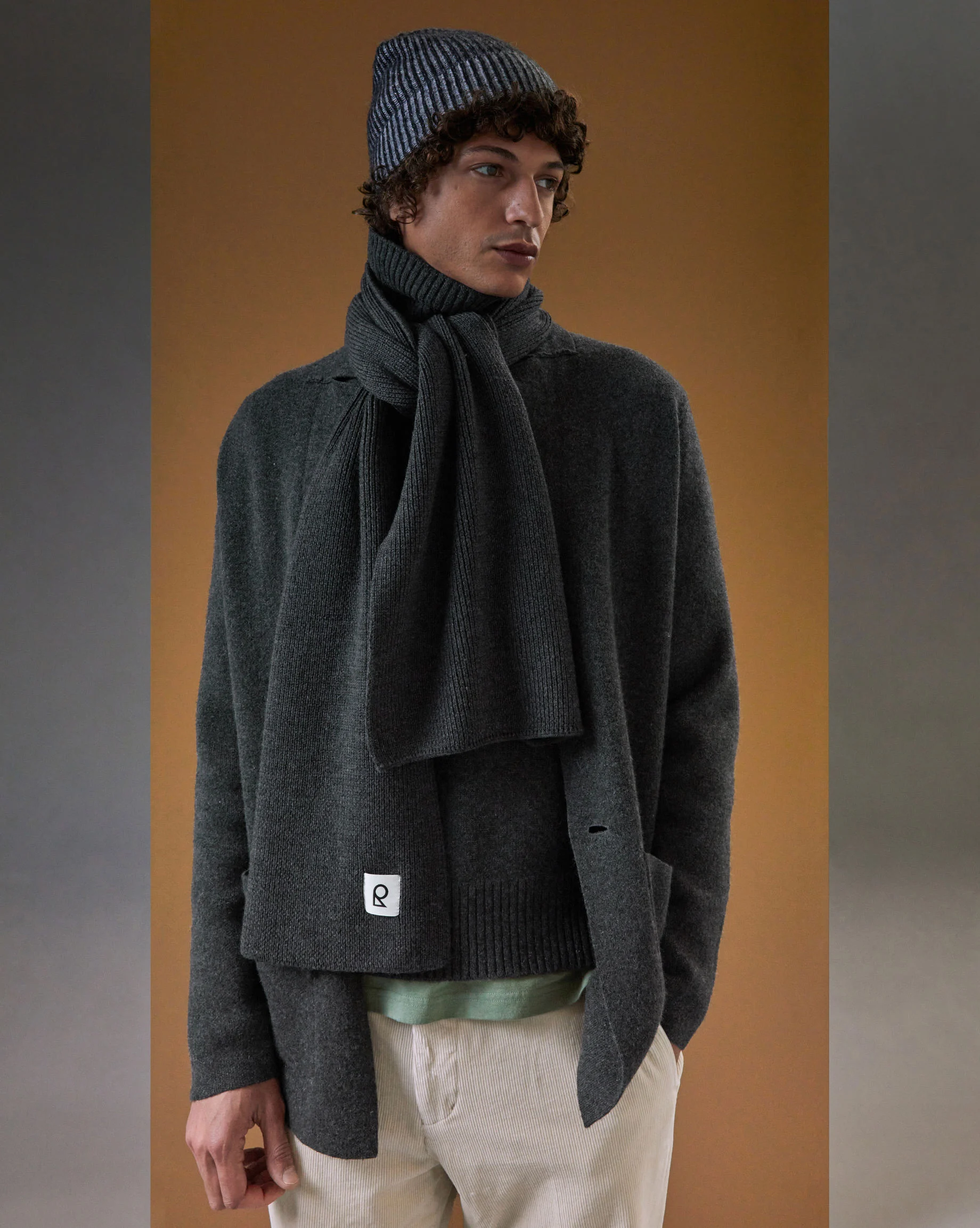 Echarpe en laine mérinos unisexe | Gris