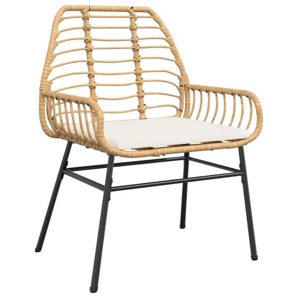 vidaXL - Tuinstoelen - Kussens - Bruin - Poly rattan - 2 stuks