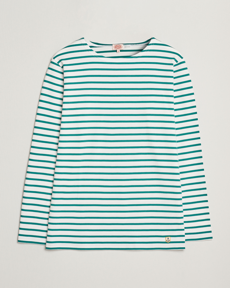 Armor-lux Houat Héritage Stripe Long Sleeve T-Shirt Milk/Deep Jungle