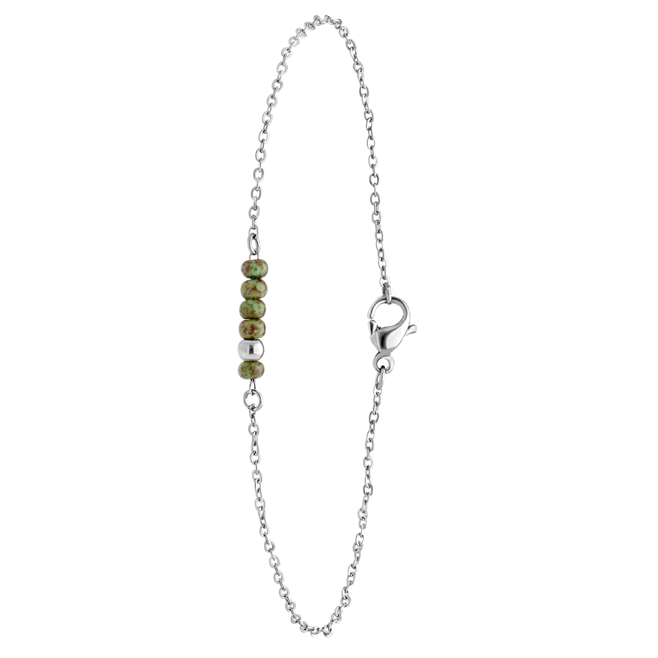 Gerecycled stalen armband met kralen