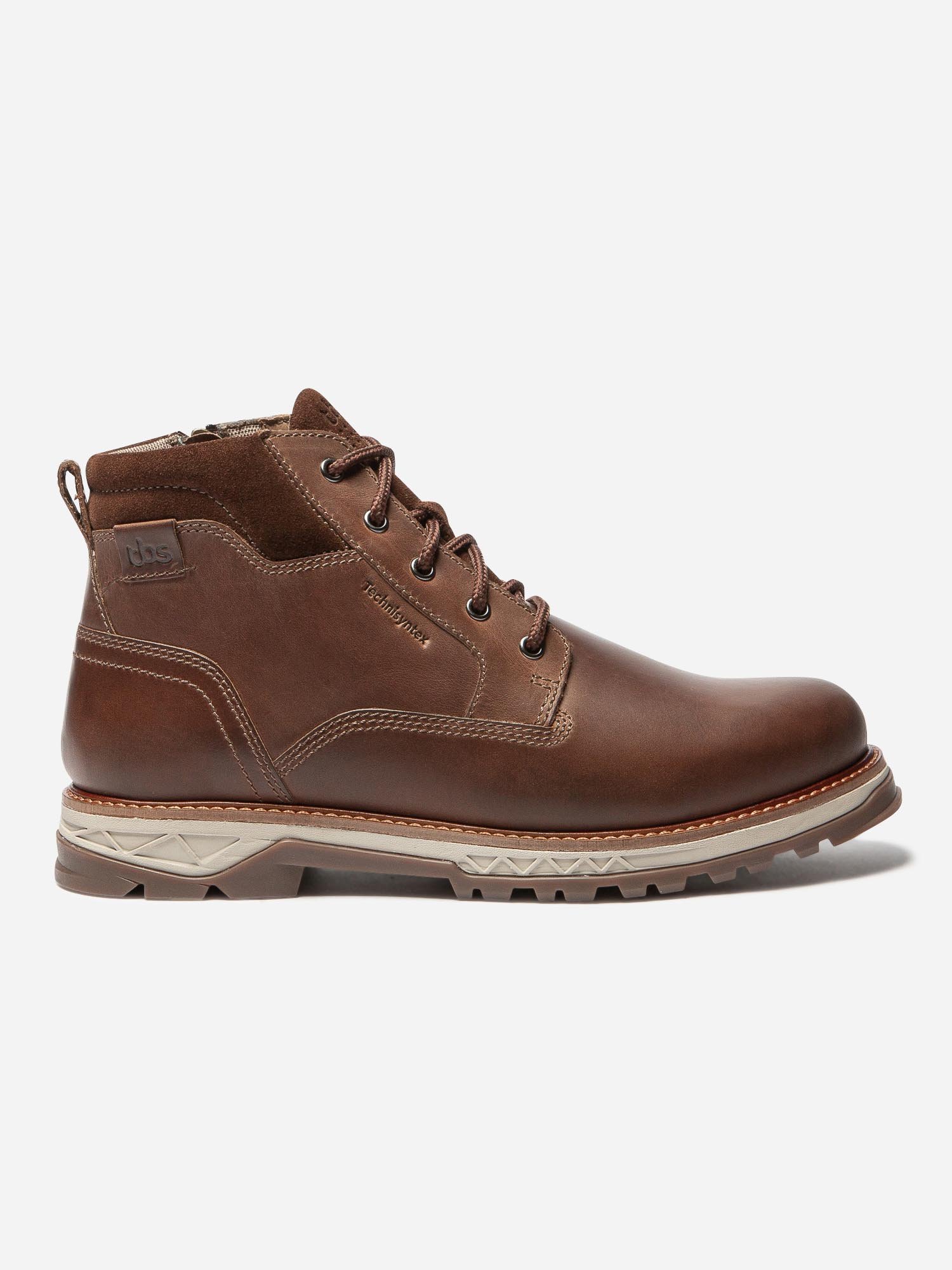 Boots Homme Confort Semelle Crantée Cuir Camel