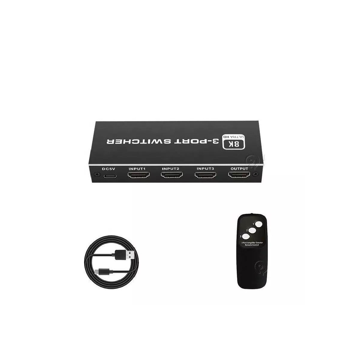 NÖRDIC HDMI 2.1-svitsj 3 til 1 8K60Hz 4K120Hz 48Gbps HDR