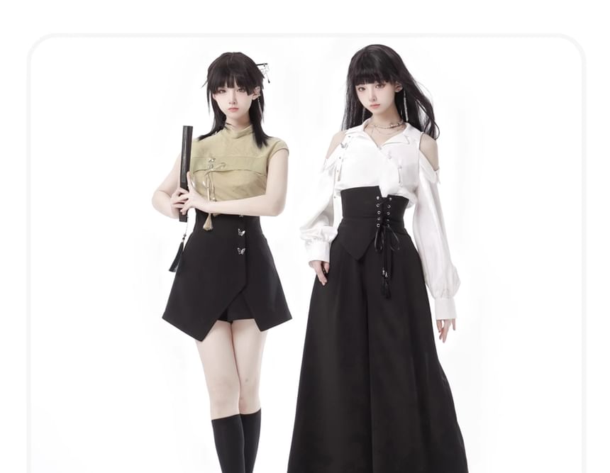 Florimi - High Wait Plain Asymmetrical Skort