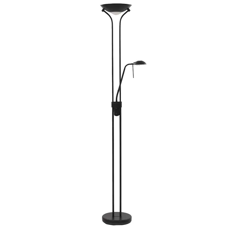 vidaXL - Vloerlamp - Zwart - Staal
