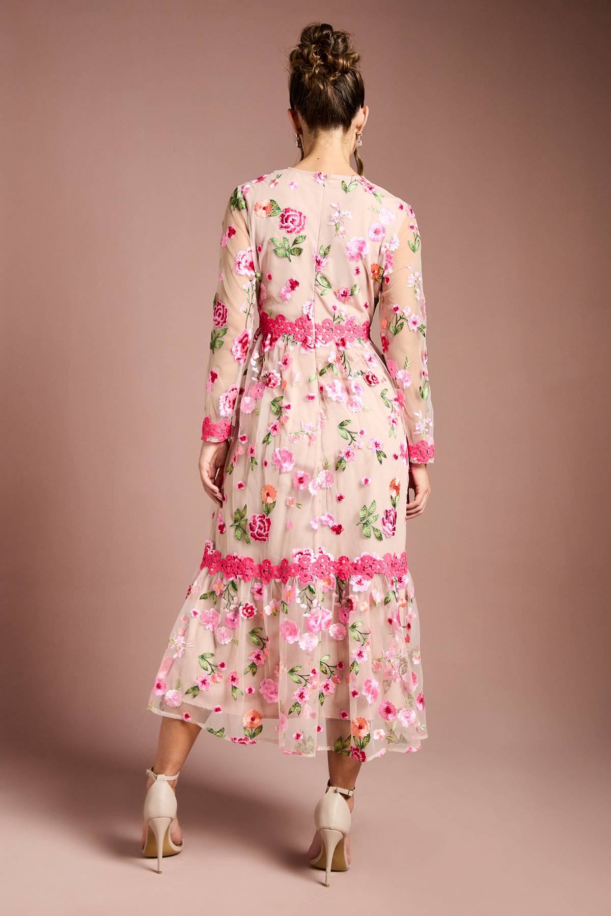 Coast Robe Longue Brodée à Motifs Floraux