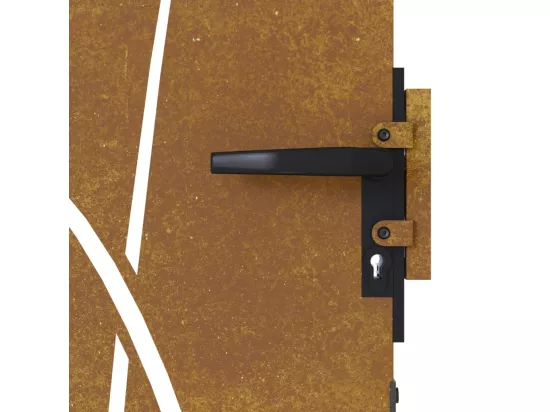 Portail de jardin 85x175 cm acier corten conception d'herbe