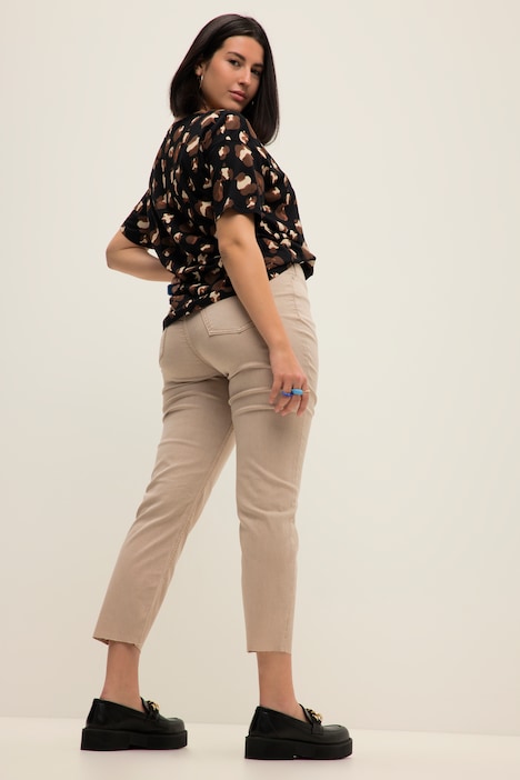 7/8-Mom-Jeans, Wide Legs, cutted Saum, 5-Pocket