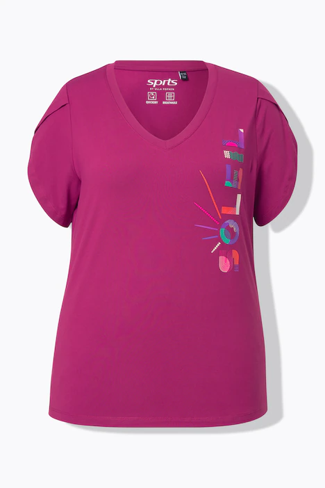 Funktionsshirt, Soleil, Classic, V-Ausschnitt, Halbarm, magnolienrot