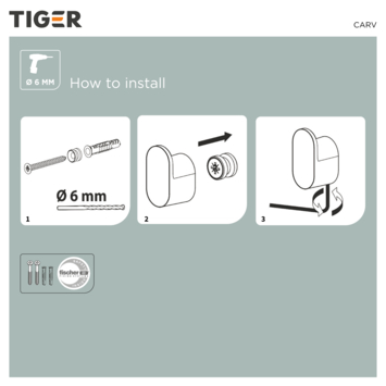 Tiger handdoekhaak Carv klein (2 stuks) Zwart