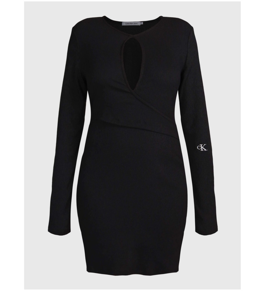 Vestido envelope com fenda frontal Calvin Klein Jeans preto