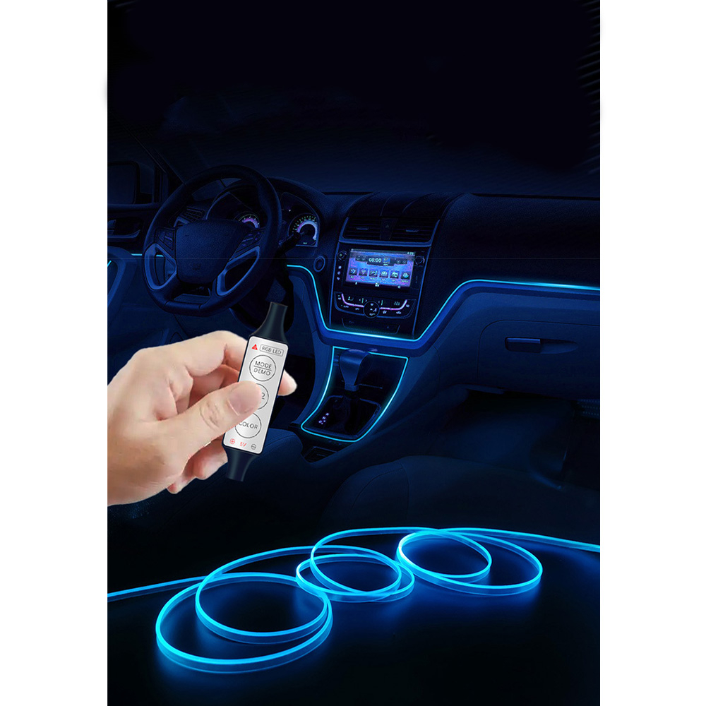 (5m) LED Auto Licht Streifen USB Innenraumbeleuchtung RGB Beleuchtung   Fernbedienung